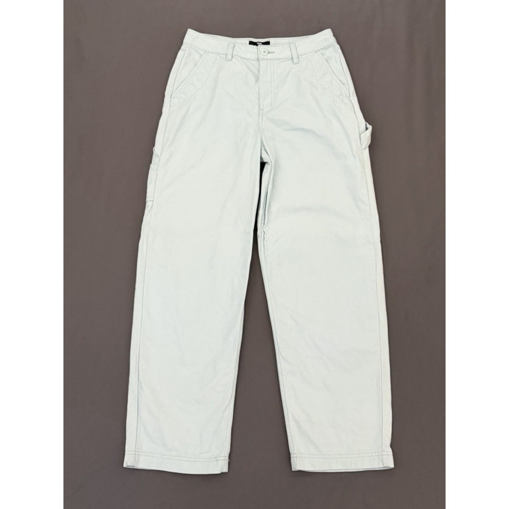 Vans Carpenter Pants Womens Size 28 Light Blue Wide Leg Cargo Canvas